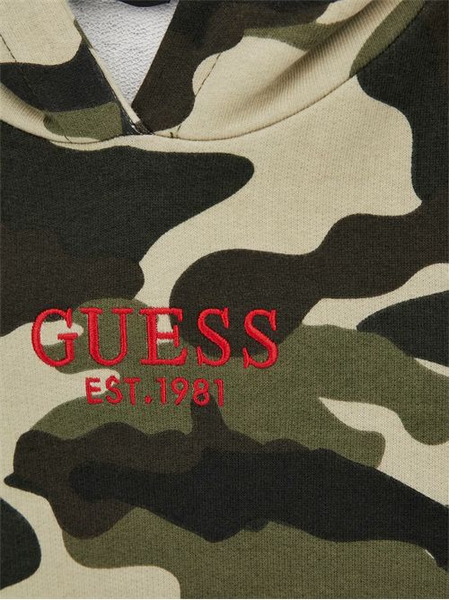 Felpa con cappuccio stampa all over GUESS | L5YQ05KA6R4/P18H